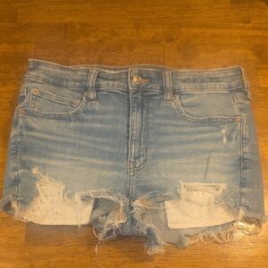 American Eagle Outfitters Light Blue Distressed Denim Cutoff Shorts